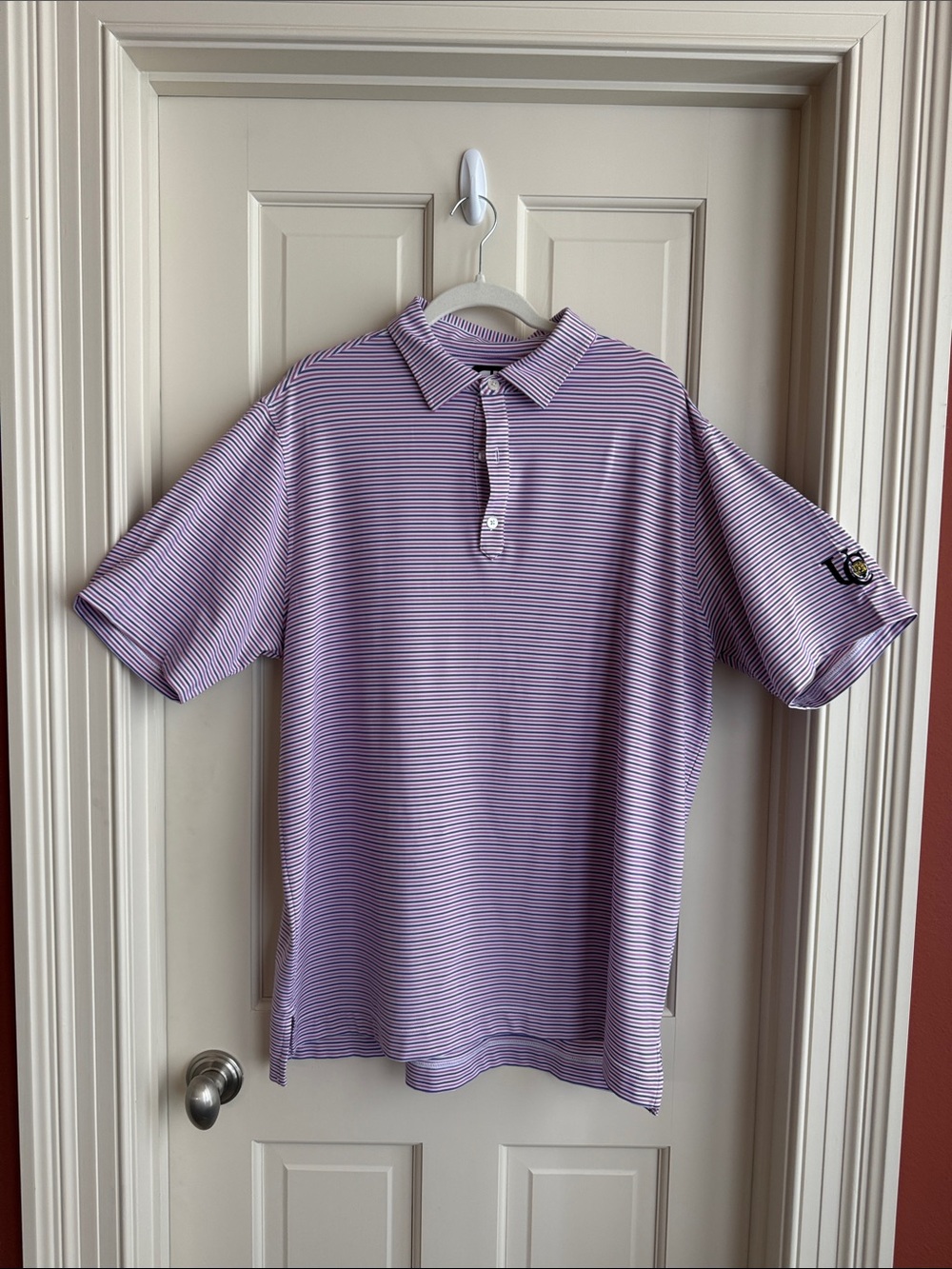 FootJoy Lavender and White Striped Polo Shirt